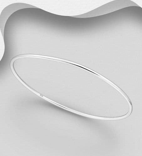 925 Sterling Silver Plain Solid Bangle