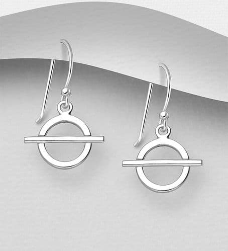 925 Sterling Silver Toggle Clasp Hook Earrings