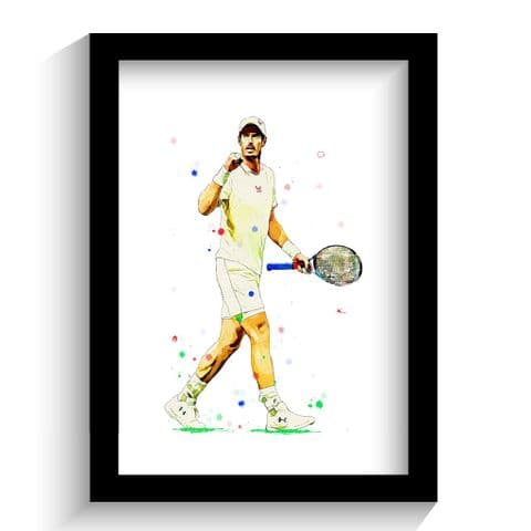 Andy Murray Art Print | Tennis Art | Hand Drawn Art | Tennis Print Poster