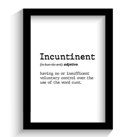 Definition Print | Definition of Incuntinent