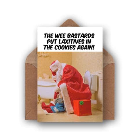 Funny Christmas Card | Laxitives in The Cookies!