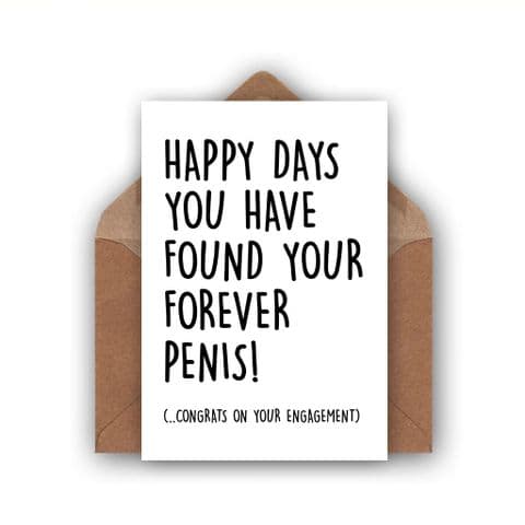 Funny Engagement Card | Forever Penis