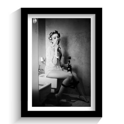 Girl on Toilet Photography Print.
