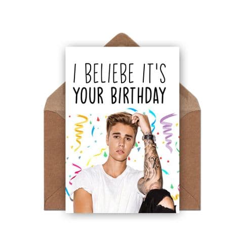Justin Bebier Birthday Card | Funny Birthday Card