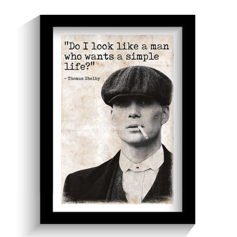 Peaky Blinders Tommy Shelby Quote Print.