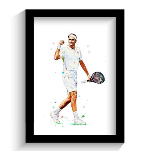 Roger Federer Art Print | Tennis Art | Hand Drawn Art | Tennis Print Poster