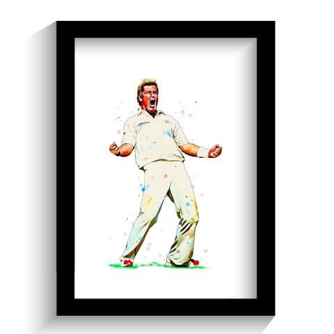 Shane Warne Art | Cricket Art | Hand Drawn Art | Cricket Print Poster