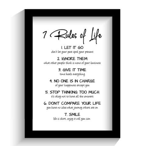 The 7 Rules of Life Print.