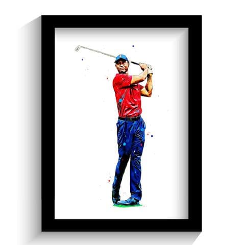 Tiger Woods Art Print | Golf Art | Hand Drawn Art | Golf Print Poster