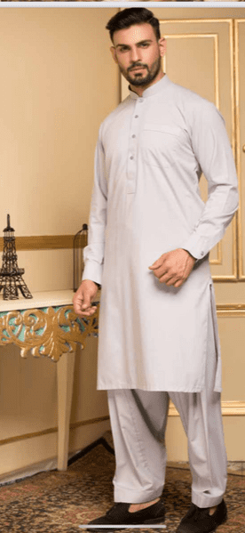 Royal Look Crisp Grey    Mens Shalwar Kameez