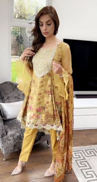 Arzoo Premium Collection Mustard Frock Suit