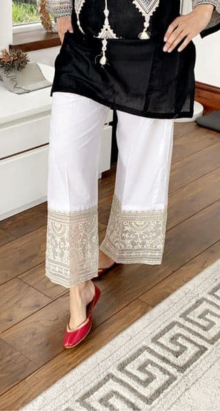 Eclectic Wide Leg Embroidered Trousers