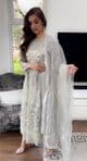 Sahir Grey Net with Luxury Gold Sequin & Pearl Frock Suit