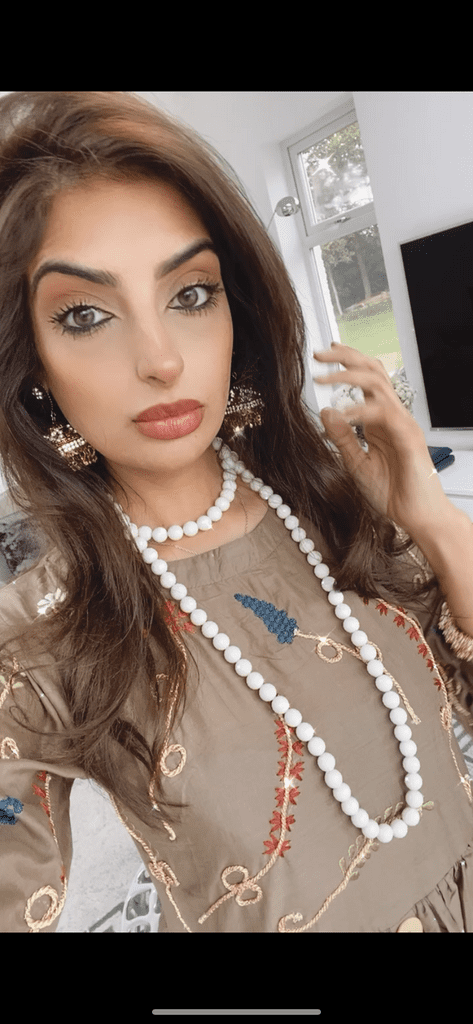 SALE  Large bead cream necklace