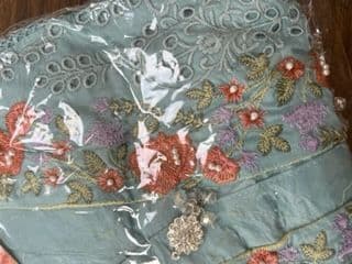 Sana Safina Inspired Embroidery Embellished Kurta- Egg Blue